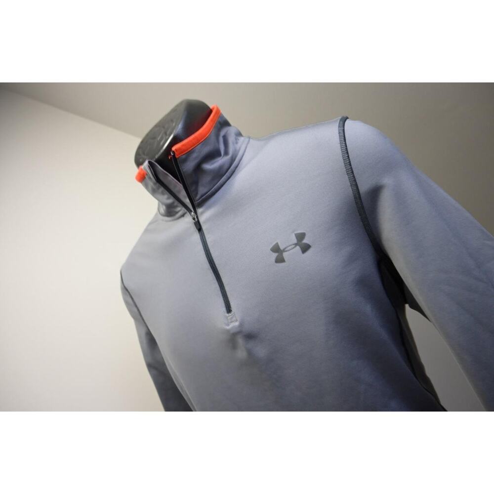 Under Armour 1/4 Zip Golf‎ Jacket ColdGear Fleece Gray Performance Mens Sz Small